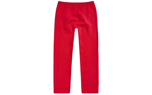  Big Girls Knit Sweater Leggings, Red, Small
