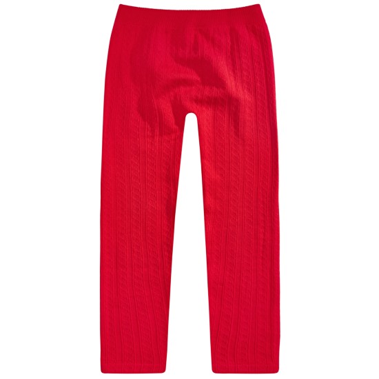  Big Girls Knit Sweater Leggings, Red, X-Large