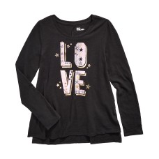 Epic Threads Big Girls Love T-Shirt (Medium-Black)
