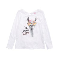 Epic Threads Big Girls No Drama Llama T-Shirts, White, Small