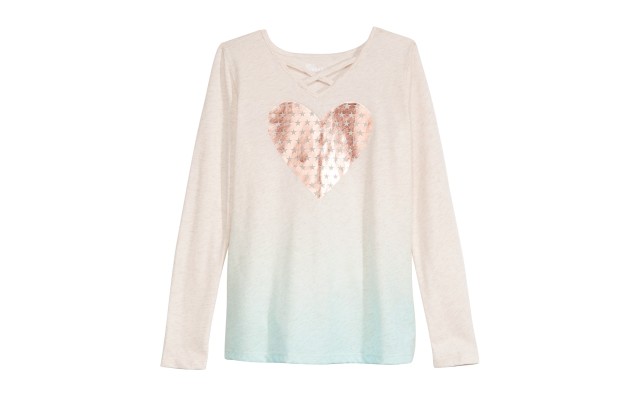  Big Girls Ombre Heart T-Shirts, White, Medium