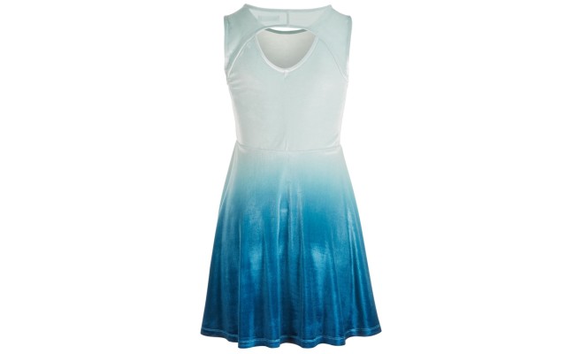  Big Girls Ombre Velour Dress, Navy, Medium