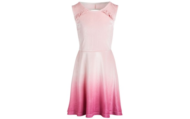  Big Girls Ombre Velour Dress, Pink, Large