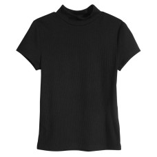 Epic Threads Big Girls Ribbed T-Shirt (Black, M)