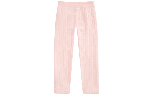  Toddler Girls Cable-Knit Leggings, Pink, 2T