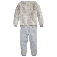 Epic Threads Toddler Girls Faux-Fur Rainbow Star Sweatshirt Set (Gray, 3T)