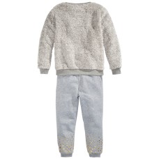 Epic Threads Toddler Girls Faux-Fur Rainbow Star Sweatshirt Set (Gray, 3T)