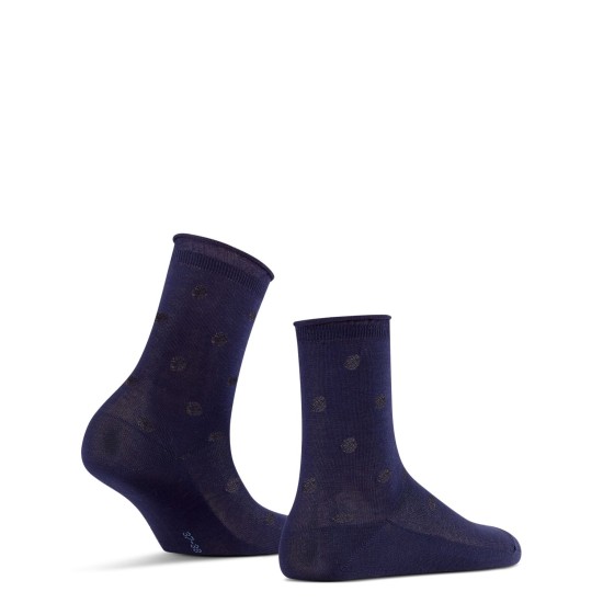 Falke Women’s  Tonal Dot Cotton Blend Socks (Dark Blue), Dark Blue, 37-38
