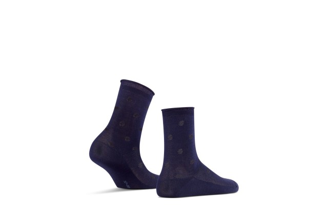 Falke Women’s  Tonal Dot Cotton Blend Socks (Dark Blue), Dark Blue, 37-38