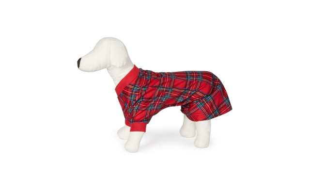  Cotton Plaid Pet Pajamas Brinkley Plaid (Red- Small)