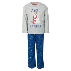 Family Pajamas Kids Holiday Lights Pajama Set Holiday Lights (Navy 6-7)