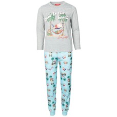 Family Pajamas Kids Tropical Santa Pajama Set Santa Beach (Navy, 2T/3T)