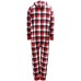  Matching Men’s Buffalo Check Pajama Set, Red, Large