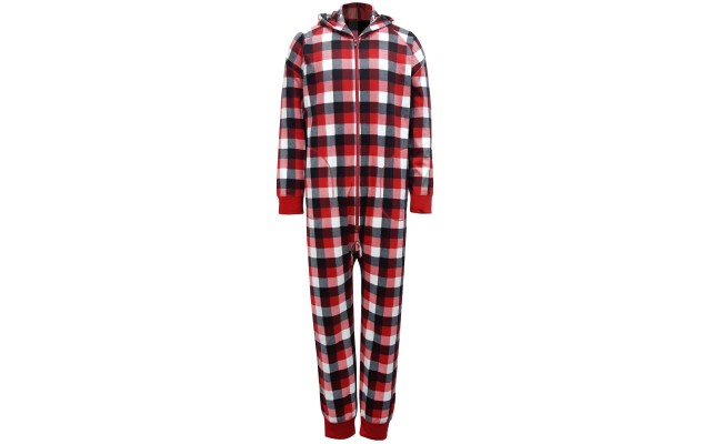  Matching Men’s Buffalo Check Pajama Set, Red, Large