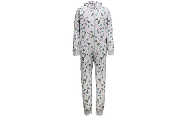  Matching Men’s Festive Trees Hooded Pajama Set, White, X-Large