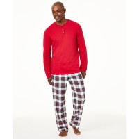 Family Pajamas Matching Men’s Mix It Stewart Plaid Family Pajama Set (Red Plaid), Red Plaid, Small