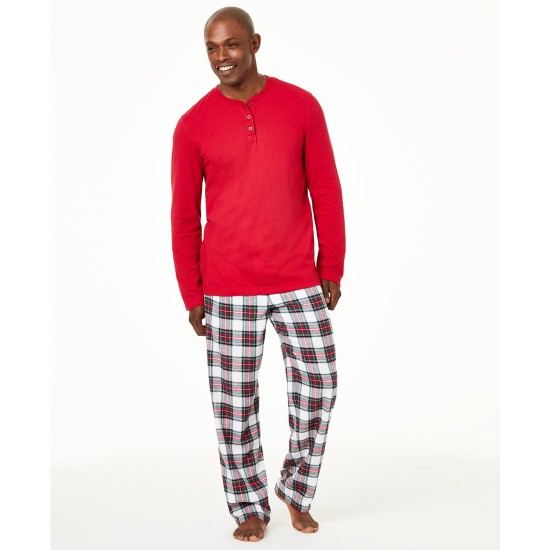  Matching Men’s Mix It Stewart Plaid Family Pajama Set (Red Plaid), Red Plaid, Small