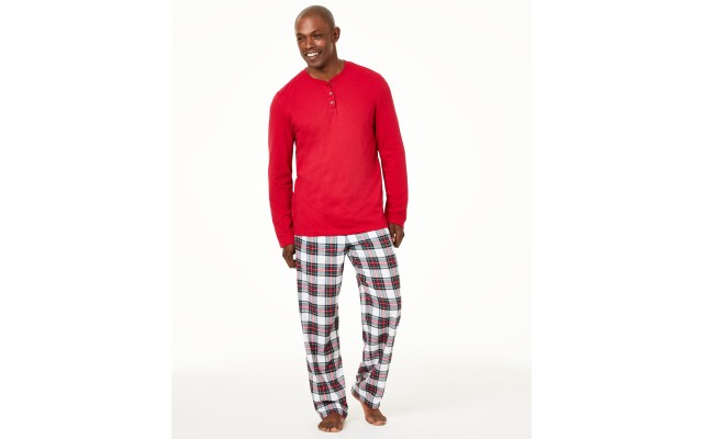  Matching Men’s Mix It Stewart Plaid Family Pajama Set (Red Plaid), Red Plaid, Small