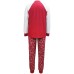  Matching Men’s Ornament-Print Family Pajama Set, Red, Large
