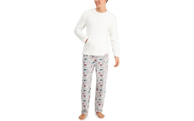  Matching Men's Polar Bears Family Pajama Set (Gray), Gray, XX-Large