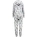  Matching Women’s Festive Trees Pajama Set (White), White, Large