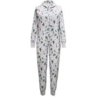 Family Pajamas Matching Women’s Festive Trees Pajama Set (White), White, Large