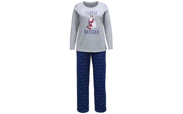  Matching Women's Fleece Navidad Family Pajama Set (Navy), Navy, Large