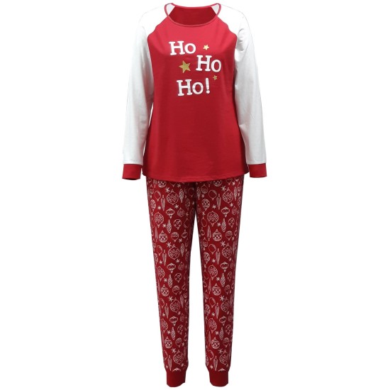  Matching Women's Ornament-Print Family Pajama Set (Red), Red, Small