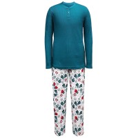 Family Pajamas Men’s Henley Top Mitten-prints Mittens (White, Small)