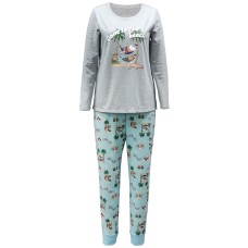 Family Pajamas Plus Size Tropical Santa Pajam Santa Beach (Navy, 2X)