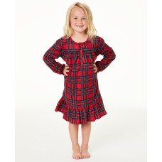 Family Pajamas Toddler, Little Big Girls Br Brinkley Plaid (Red, 6-7)