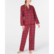 Family Pajamas Womens Cotton Plaid Pajamas Set Brinkley Plaid (Red, Medium)