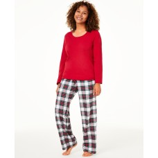 Family Pajamas Women’s Knit Mix It Pajamas Set Stewart Plaid (White, XX-Large)
