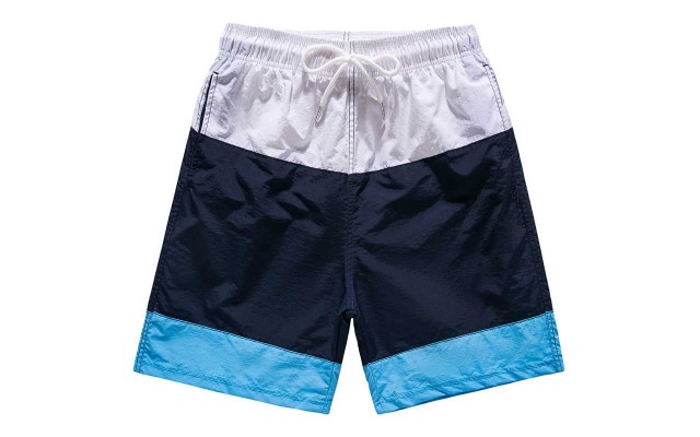 Fashionable Summer Swim Trunks for Men, Quick Dry Swim Shorts for Men, Swimwear, Bathing Suits, Swim Shorts with Various Colors & Designs, Quick Dry Nylon Shorts, White/Black/Blue, 3X-Large