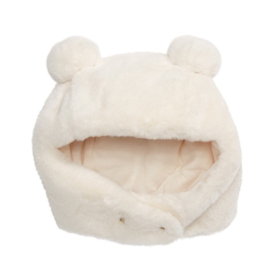  Baby Girls & Boys Faux-Fur Pom Pom Hat (White, 0-6M)