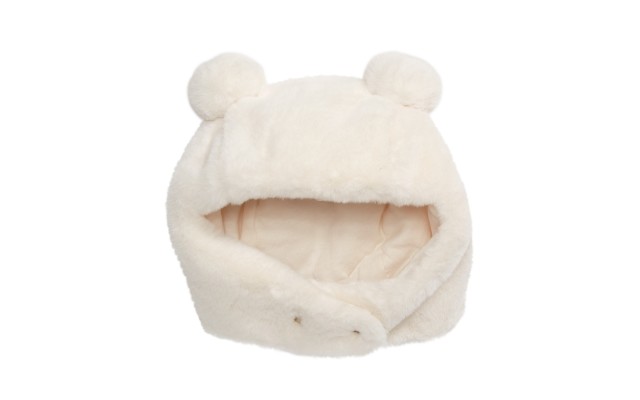 Baby Girls & Boys Faux-Fur Pom Pom Hat (White, 0-6M)