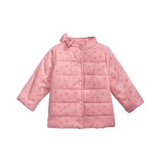 First Impressions Baby Girls Flocked Dot Puffer Jacket (Pastel Pink, 3-6Months)