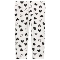 First Impressions Toddler- Baby Girls Heart-Print Leggings, White, 3T