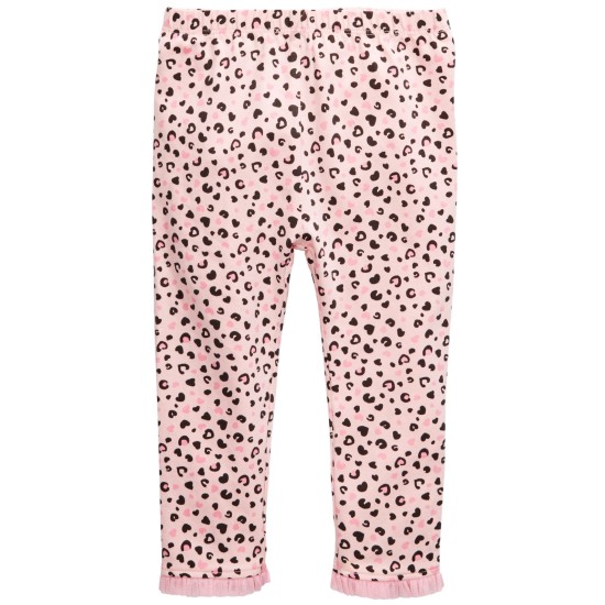  Toddler- Baby Girls Tulle-Hem Leggings, Pink, 3T