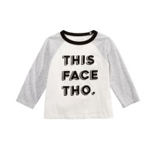 First Impressions Toddler Boys This Face-Print Cotton T-Shirt, Natural, 2T