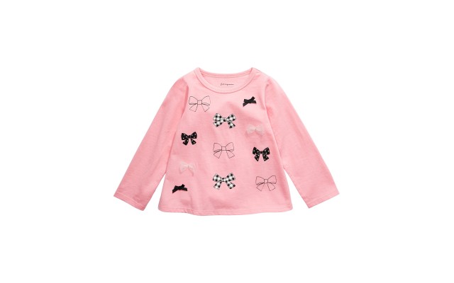  Toddler Girls Bows T-Shirts, Pink, 3T