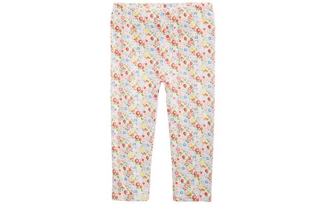  Toddler Girls Ditsy Floral-Print Cotton Leggings, White, 2T