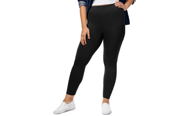  Women’s Plus Seamless Leggings, Black, 1X