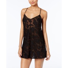 Flora by Flora Nikrooz Brielle Jacquard Chemise Nightgown (Black, Small)