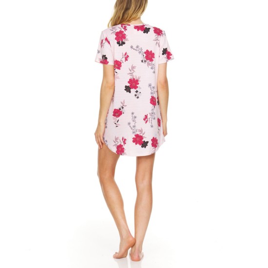 Flora By  Women’s Isla Sleepshirt Nightgown (Pink, Medium)