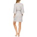 Flora By  Women’s Mariah Printed Wrap Robe (Gray, Large/X-Large)