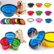 Folding Dog Bowl - Collapsible Pet Food & Water Bowl For Travels, Walks - Foldable, Expandable Bowl For Dogs & Cats, Red