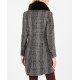  Womens Fox-Fur-Collar Reefer Coats, Black, 6