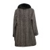  Womens Fox-Fur-Collar Reefer Coats, Black, 6