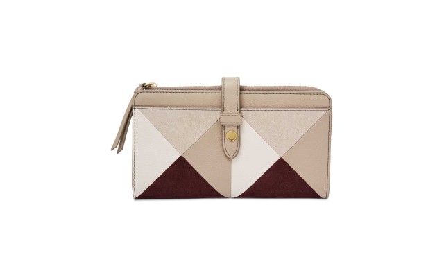  Fiona Patchwork Tab Wallet (Champagne/Gold)